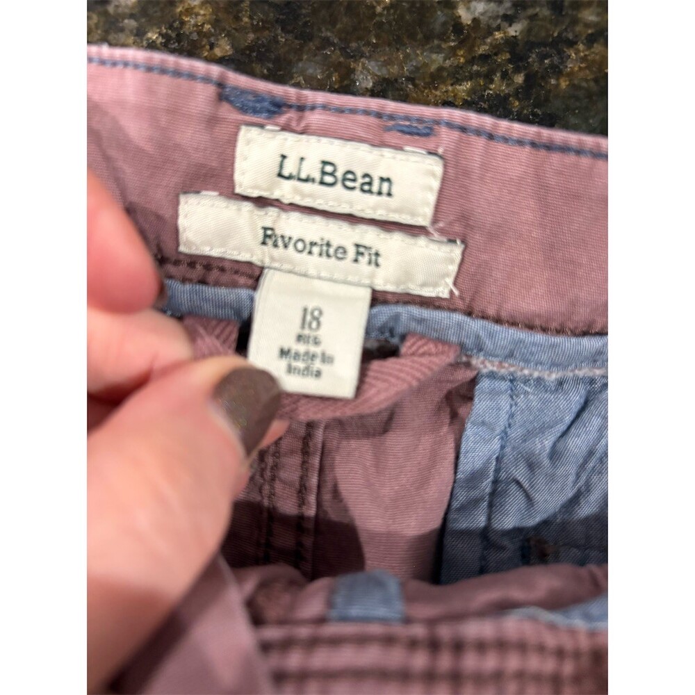 L.L.Bean Womens Cargo Utility Shorts Pink Size 18 Button Fly Flat Front - Picture 8 of 10